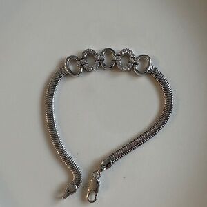 Women's Silver Crystal Circle Link Bracelet